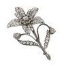 Antique diamond floral trembleuse brooch in gold and silver, circa 1840